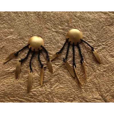 Gold Earrings with Brushed Look